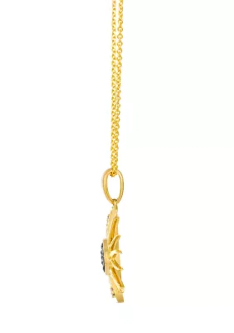 1/4 ct. t.w. Nude Diamonds™, 1/8 ct. t.w. Chocolate Diamonds® Sun and Moon Pendant Necklace in 14K Honey Gold™