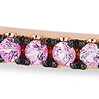 1 ct. t.w. Pink Ombré Sapphire, 1/6 ct. t.w. White Ombré Sapphire Bangle Bracelet in 14K Strawberry Gold®