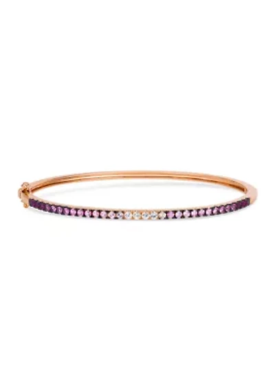1 ct. t.w. Pink Ombré Sapphire, 1/6 ct. t.w. White Ombré Sapphire Bangle Bracelet in 14K Strawberry Gold®