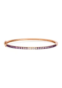 1 ct. t.w. Pink Ombré Sapphire, 1/6 ct. t.w. White Ombré Sapphire Bangle Bracelet in 14K Strawberry Gold®