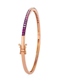 1 ct. t.w. Pink Ombré Sapphire, 1/6 ct. t.w. White Ombré Sapphire Bangle Bracelet in 14K Strawberry Gold®