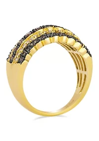 Ring featuring 5/8 ct. t.w. Chocolate Diamonds®, 1/4 ct. t.w. Nude Diamonds™ set in 14K Honey Gold™