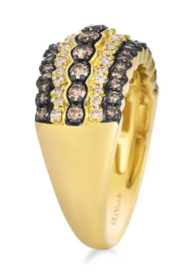 Ring featuring 5/8 ct. t.w. Chocolate Diamonds®, 1/4 ct. t.w. Nude Diamonds™ set in 14K Honey Gold™