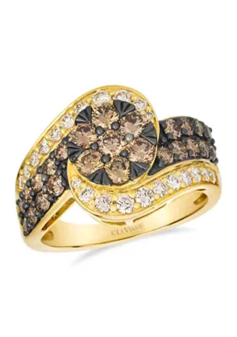 Ring featuring 1.25 ct. t.w. Chocolate Diamonds®, 1/2 ct. t.w. Nude Diamonds™ set in 14K Honey Gold™