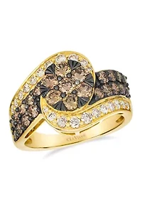 Ring featuring 1.25 ct. t.w. Chocolate Diamonds®, 1/2 ct. t.w. Nude Diamonds™ set in 14K Honey Gold™