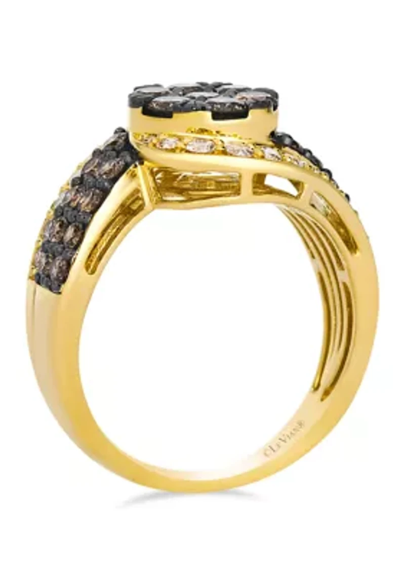 Ring featuring 1.25 ct. t.w. Chocolate Diamonds®, 1/2 ct. t.w. Nude Diamonds™ set in 14K Honey Gold™