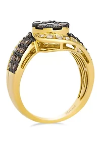 Ring featuring 1.25 ct. t.w. Chocolate Diamonds®, 1/2 ct. t.w. Nude Diamonds™ set in 14K Honey Gold™