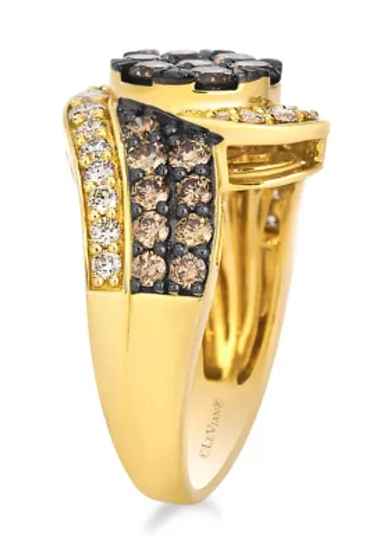 Ring featuring 1.25 ct. t.w. Chocolate Diamonds®, 1/2 ct. t.w. Nude Diamonds™ set in 14K Honey Gold™