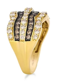 Ring featuring 1 ct. t.w. Nude Diamonds™, 5/8 ct. t.w. Chocolate Diamonds® set in 14K Honey Gold™