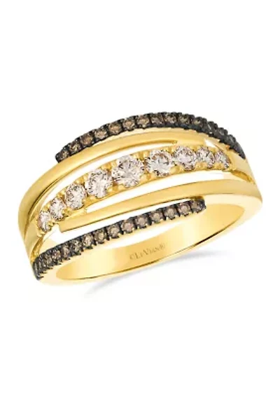 Ring featuring 1/2 ct. t.w. Nude Diamonds™, 1/4 ct. t.w. Chocolate Diamonds® set in 14K Honey Gold™