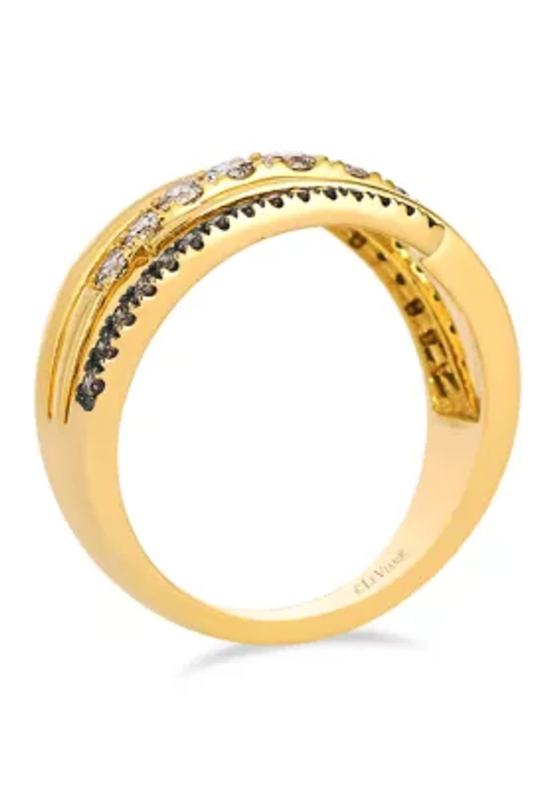 Ring featuring 1/2 ct. t.w. Nude Diamonds™, 1/4 ct. t.w. Chocolate Diamonds® set in 14K Honey Gold™
