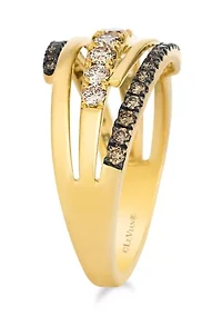 Ring featuring 1/2 ct. t.w. Nude Diamonds™, 1/4 ct. t.w. Chocolate Diamonds® set in 14K Honey Gold™