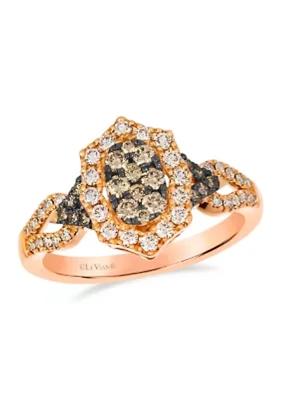 Ring featuring 1/3 ct. t.w. Chocolate Diamonds®, 1/3 ct. t.w. Nude Diamonds™ set in 14K Strawberry Gold®
