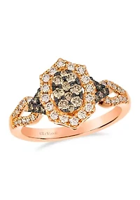Ring featuring 1/3 ct. t.w. Chocolate Diamonds®, 1/3 ct. t.w. Nude Diamonds™ set in 14K Strawberry Gold®