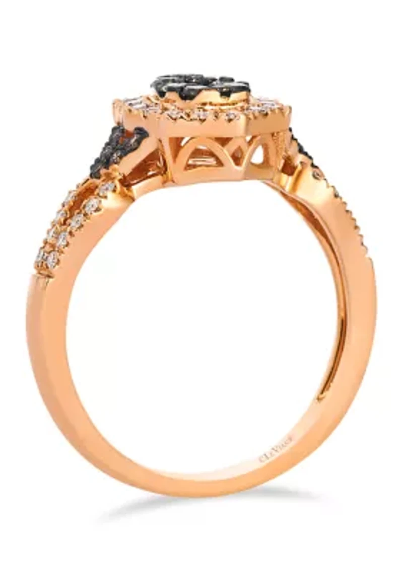 Ring featuring 1/3 ct. t.w. Chocolate Diamonds®, 1/3 ct. t.w. Nude Diamonds™ set in 14K Strawberry Gold®