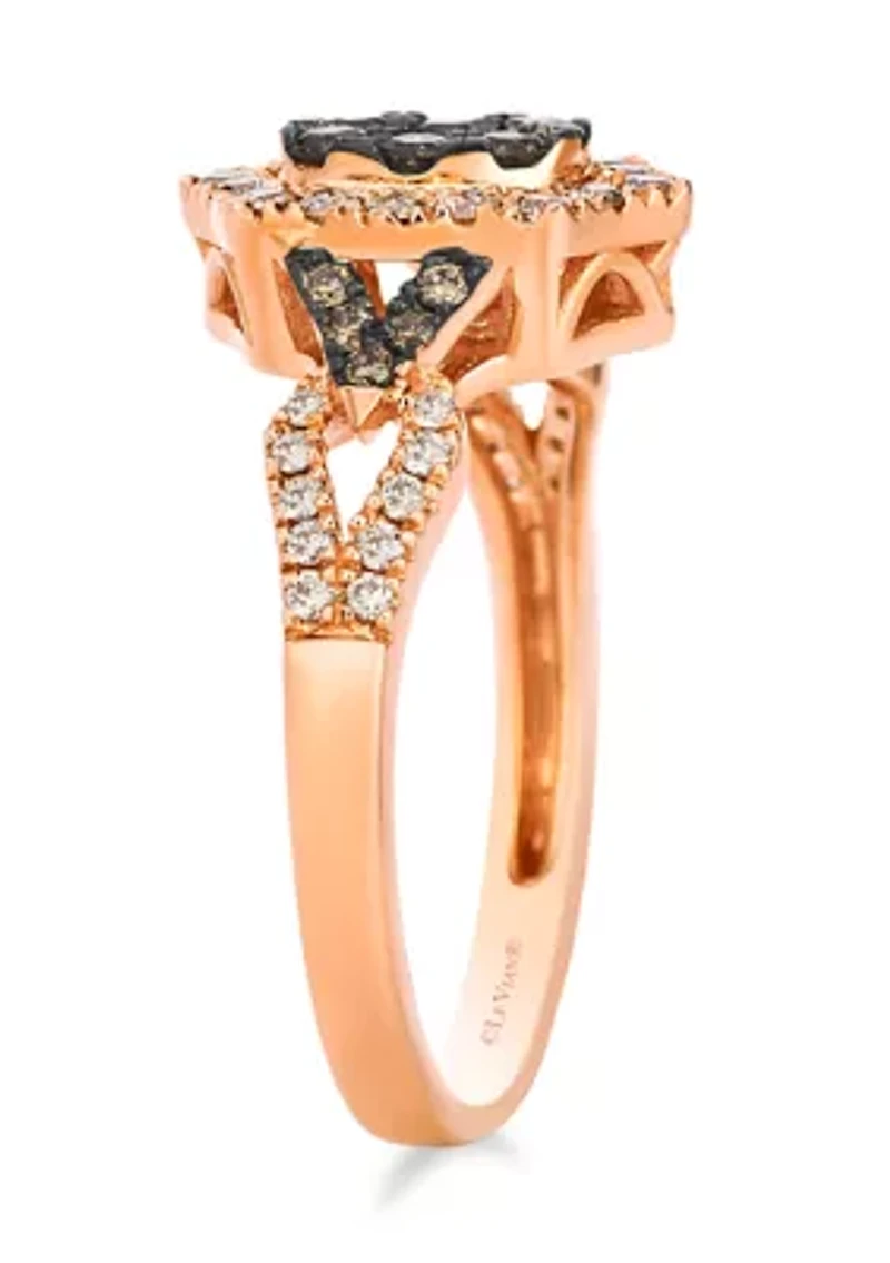 Ring featuring 1/3 ct. t.w. Chocolate Diamonds®, 1/3 ct. t.w. Nude Diamonds™ set in 14K Strawberry Gold®