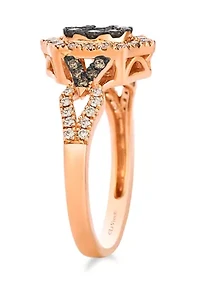Ring featuring 1/3 ct. t.w. Chocolate Diamonds®, 1/3 ct. t.w. Nude Diamonds™ set in 14K Strawberry Gold®
