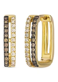 Earrings featuring 1/5 ct. t.w. Chocolate Diamonds®, 1/6 ct. t.w. Nude Diamonds™ set in 14K Honey Gold™