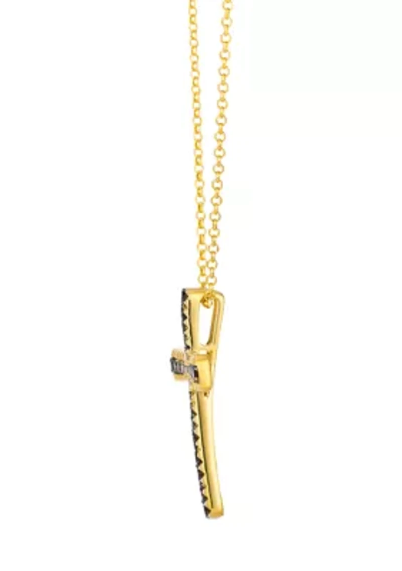 Ombre®  Cross Pendant featuring 3/4 ct. t.w. Chocolate Ombré® Diamonds set in 14K Honey Gold™