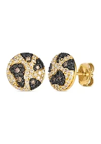 Animal Print Earrings featuring 1/15 ct. t.w. Chocolate Diamonds®, 1/5 ct. t.w. Blackberry Diamonds®, 3/8 ct. t.w. Nude Diamonds™ set in 14K Honey Gold™