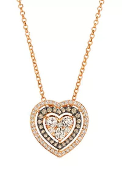 Pendant featuring 3/4 ct. t.w. Nude Diamonds™, 1/4 ct. t.w. Chocolate Diamonds® set in 14K Strawberry Gold®
