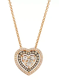 Pendant featuring 3/4 ct. t.w. Nude Diamonds™, 1/4 ct. t.w. Chocolate Diamonds® set in 14K Strawberry Gold®