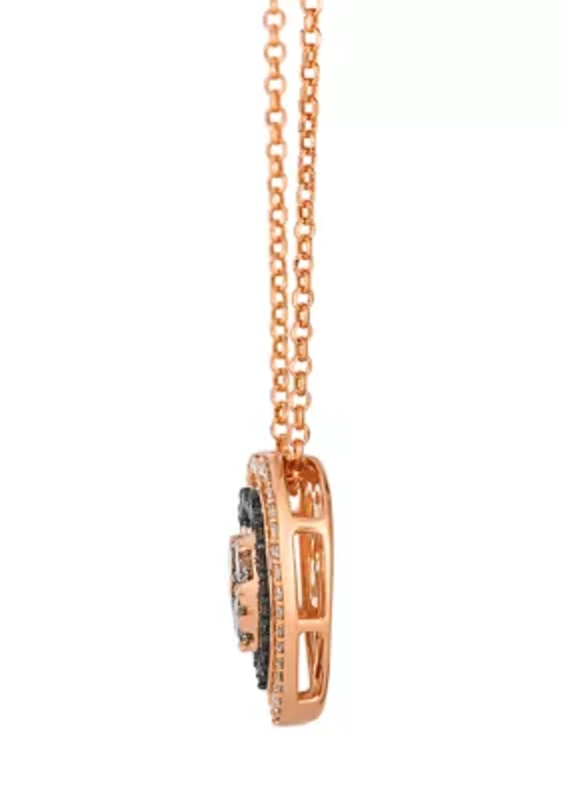 Pendant featuring 3/4 ct. t.w. Nude Diamonds™, 1/4 ct. t.w. Chocolate Diamonds® set in 14K Strawberry Gold®