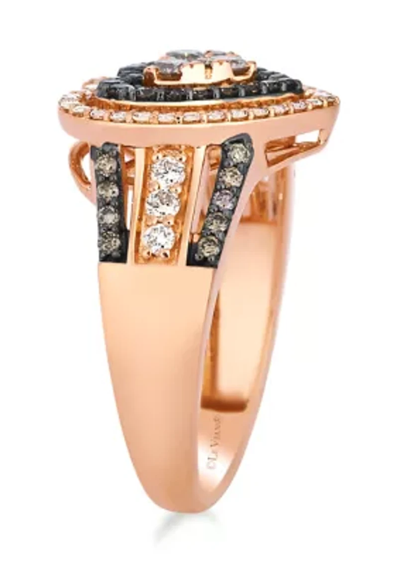 Ring featuring 1/2 cts. Nude Diamonds™, 1/3 cts. Chocolate Diamonds® set in 14K Strawberry Gold®
