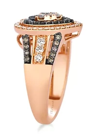 Ring featuring 1/2 cts. Nude Diamonds™, 1/3 cts. Chocolate Diamonds® set in 14K Strawberry Gold®