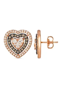  Earrings featuring 7/8 ct. t.w. Nude Diamonds™, 3/8 ct. t.w. Chocolate Diamonds® set in 14K Strawberry Gold®