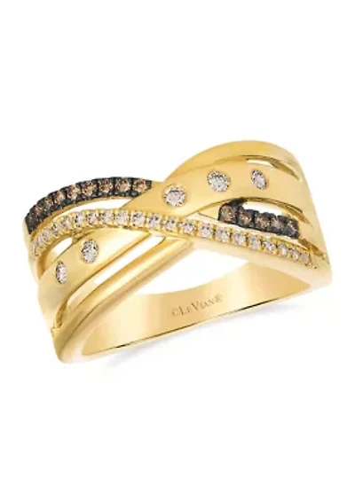 Ring featuring 1/5 ct. t.w. Nude Diamonds™, 1/10 ct. t.w. Chocolate Diamonds® set in 14K Honey Gold™