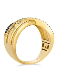 Ring featuring 1/5 ct. t.w. Nude Diamonds™, 1/10 ct. t.w. Chocolate Diamonds® set in 14K Honey Gold™