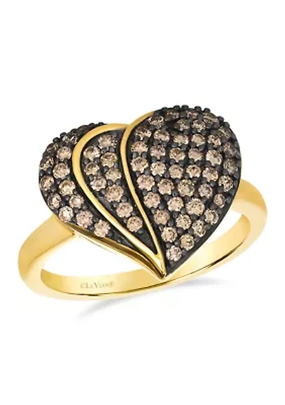Le Vian® x Godiva Heart Ring featuring 5/8 ct. t.w. Chocolate Diamonds® set in 14K Honey Gold™