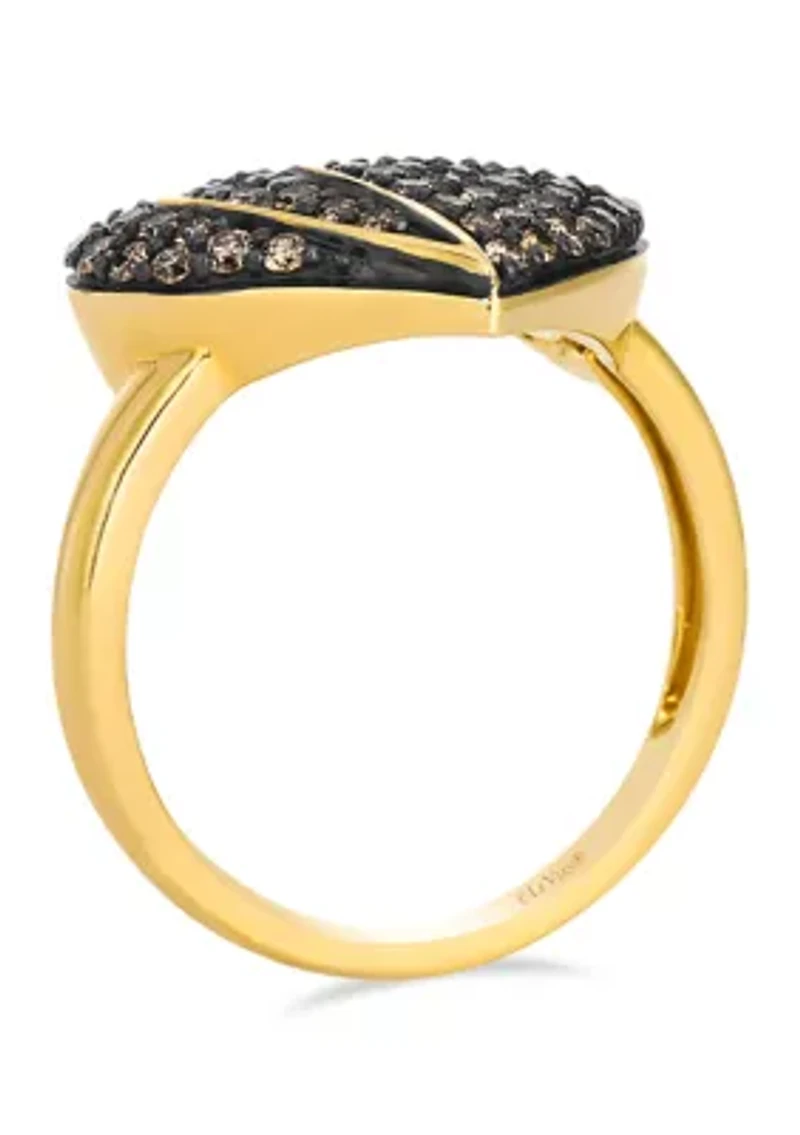 Le Vian® x Godiva Heart Ring featuring 5/8 ct. t.w. Chocolate Diamonds® set in 14K Honey Gold™