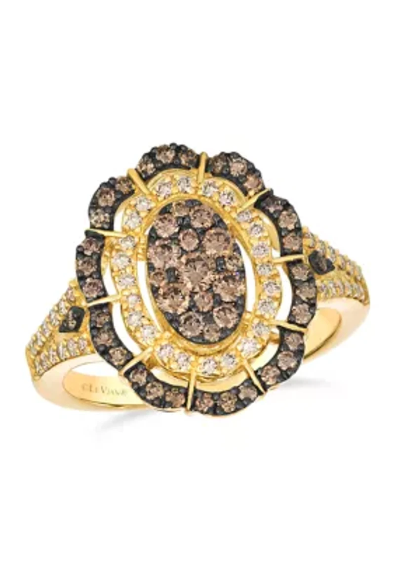 Ring featuring 1/2 ct. t.w. Chocolate Diamonds®, 1/3 ct. t.w. Nude Diamonds™ set in 14K Honey Gold™