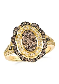 Ring featuring 1/2 ct. t.w. Chocolate Diamonds®, 1/3 ct. t.w. Nude Diamonds™ set in 14K Honey Gold™