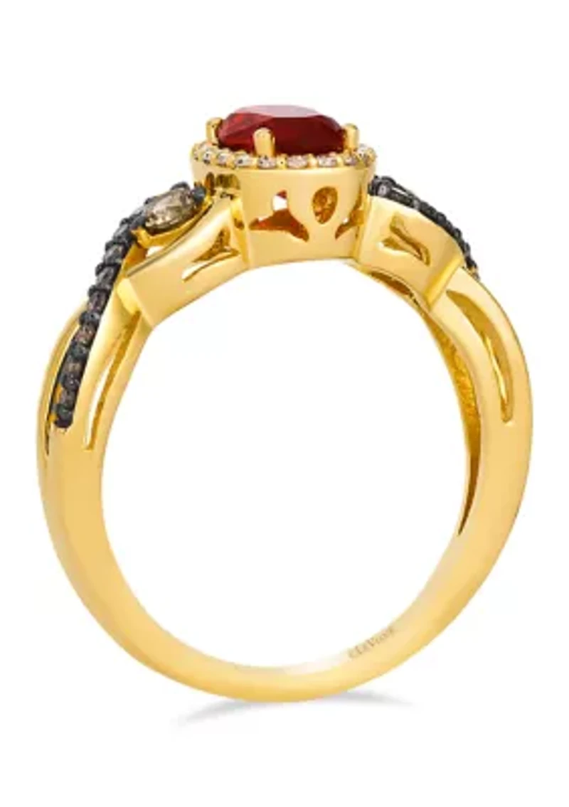 Ring featuring 3/8 ct. t.w. Opal®, 1/3 ct. t.w. Chocolate Diamonds®, 1/10 ct. t.w. Nude Diamonds™ set in 14K Honey Gold™