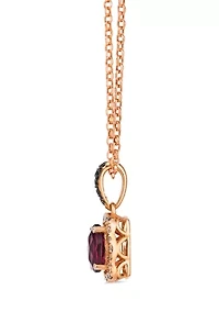 Pendant featuring 1 ct. t.w. Raspberry Rhodolite®, 1/20 ct. t.w. Chocolate Diamonds®, 1/8 ct. t.w. Nude Diamonds™ set in 14K Strawberry Gold®