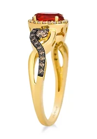 Ring featuring 3.75 ct. t.w. Robin's Egg Blue Turquoise™, 1/6 ct. t.w. Chocolate Diamonds®, 1/3 ct. t.w. Nude Diamonds™ set in 14K Honey Gold™