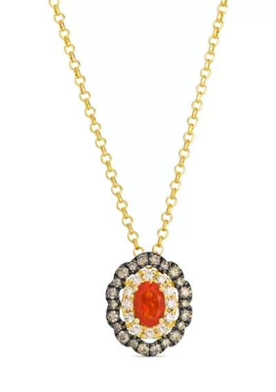 Pendant featuring 1/4 ct. t.w. Neon Tangerine Fire Opal®, 1/4 ct. t.w. Chocolate Diamonds®, 1/6 ct. t.w. Nude Diamonds™ set in 14K Honey Gold™
