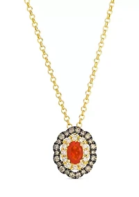 Pendant featuring 1/4 ct. t.w. Neon Tangerine Fire Opal®, 1/4 ct. t.w. Chocolate Diamonds®, 1/6 ct. t.w. Nude Diamonds™ set in 14K Honey Gold™