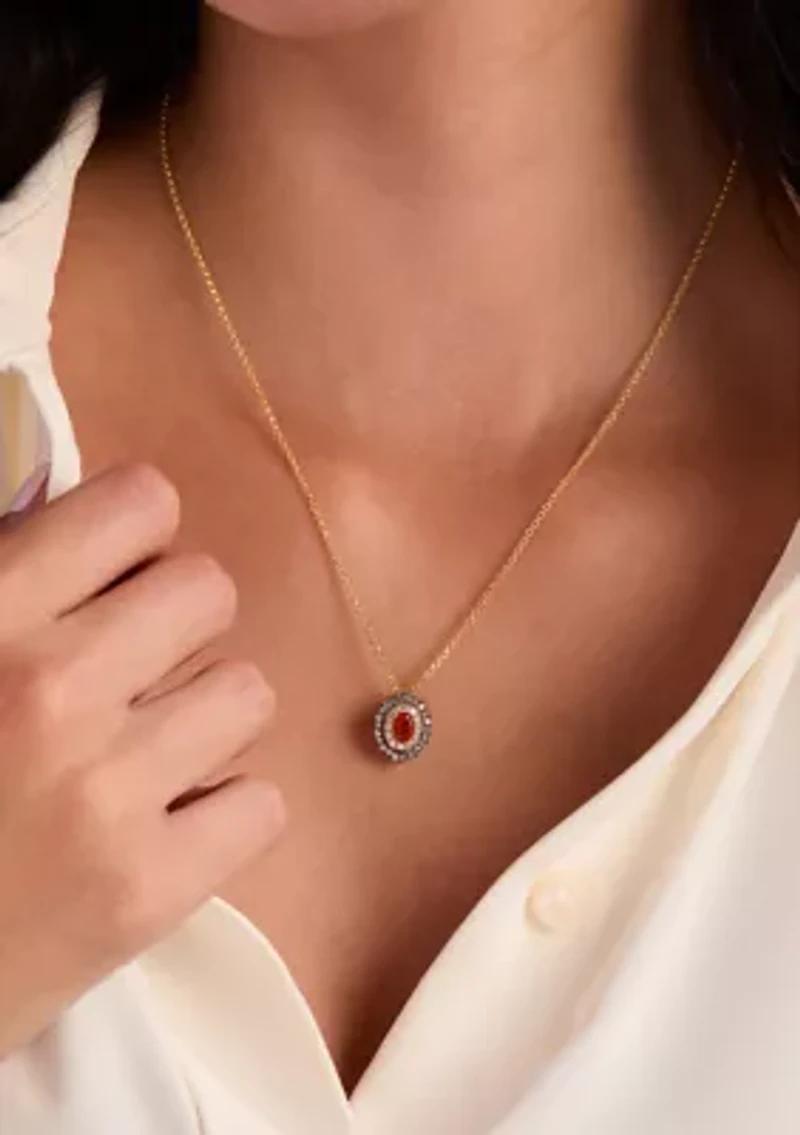 Pendant featuring 1/4 ct. t.w. Neon Tangerine Fire Opal®, 1/4 ct. t.w. Chocolate Diamonds®, 1/6 ct. t.w. Nude Diamonds™ set in 14K Honey Gold™