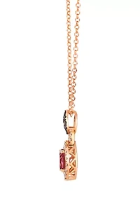 Pendant featuring 5/8 ct. t.w. Passion Fruit Tourmaline™, 1/4 ct. t.w. Nude Diamonds™, 1/15 ct. t.w. Chocolate Diamonds® set in 14K Strawberry Gold®