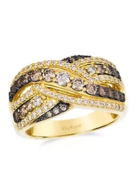 Ombré® Ring featuring 1.05 ct. t.w. Chocolate Ombré® Diamonds, 1/10 ct. t.w. Chocolate Diamonds® set in 14K Honey Gold™
