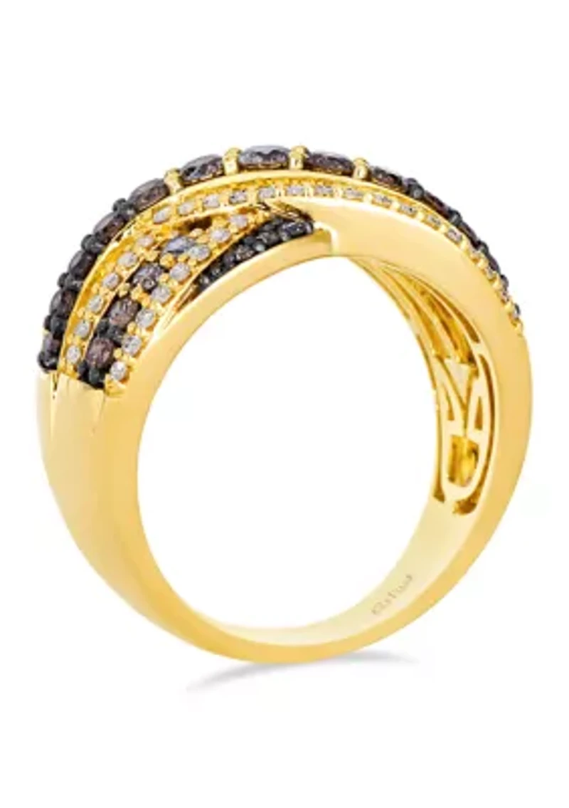 Ombré® Ring featuring 1.05 ct. t.w. Chocolate Ombré® Diamonds, 1/10 ct. t.w. Chocolate Diamonds® set in 14K Honey Gold™