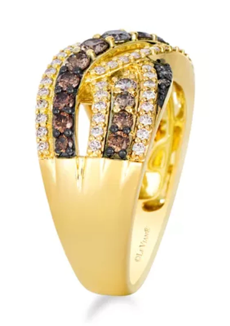 Ombré® Ring featuring 1.05 ct. t.w. Chocolate Ombré® Diamonds, 1/10 ct. t.w. Chocolate Diamonds® set in 14K Honey Gold™