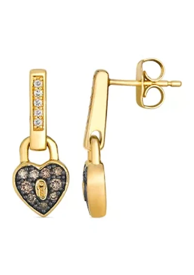 Heart Earrings in 14K Yellow Gold