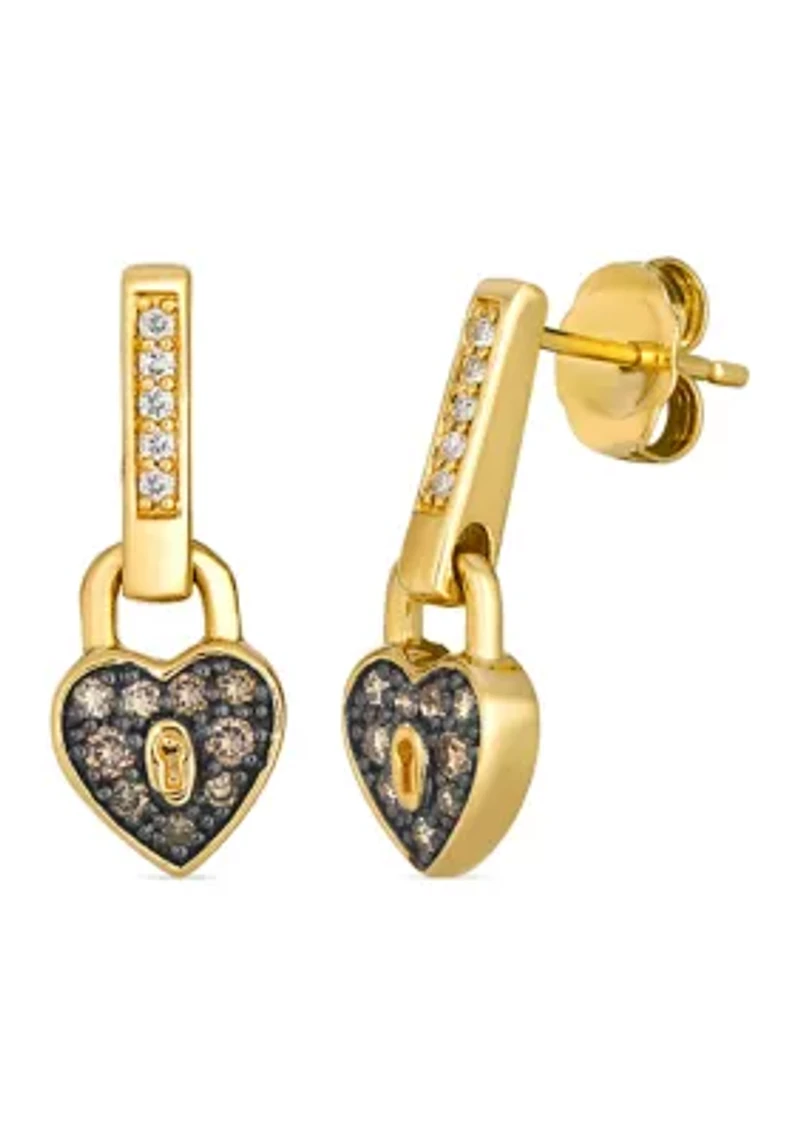 Heart Earrings in 14K Yellow Gold