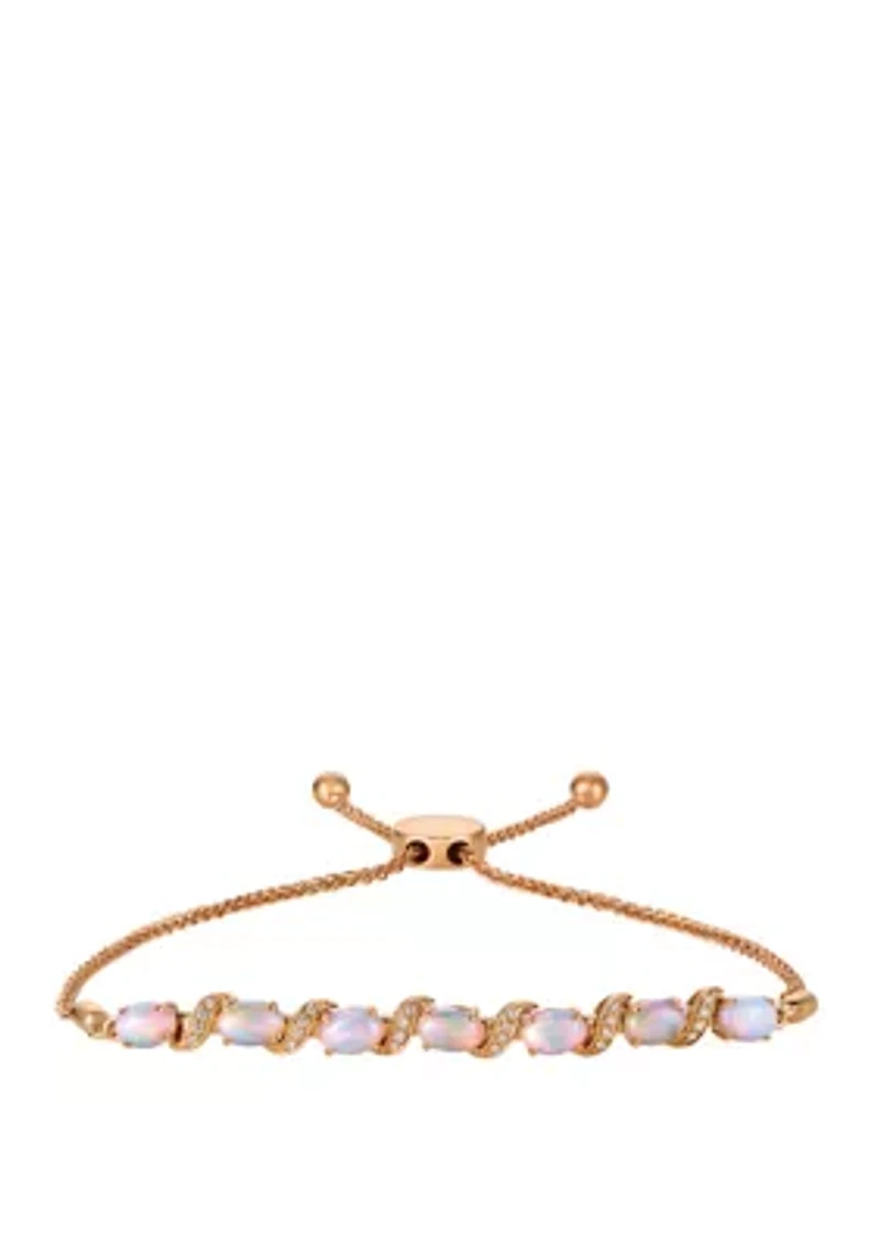 1.75 ct. t.w. Opal and 1/10 ct. t.w. Diamond Bracelet in 14K Rose Gold