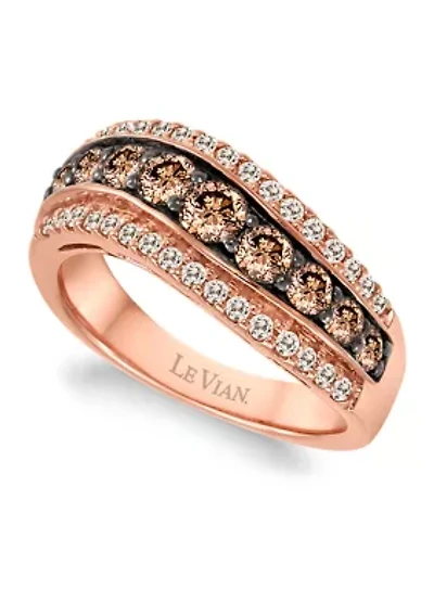 Ring featuring 7/8 ct. t.w. Chocolate Diamonds®, 1/3 ct. t.w. Vanilla Diamonds® set in 14K Strawberry Gold®